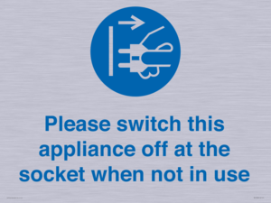 Please switch this appliance off at the socket when not in use